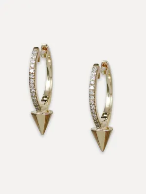 14K Diamond w/ Spike Accent Hoops
