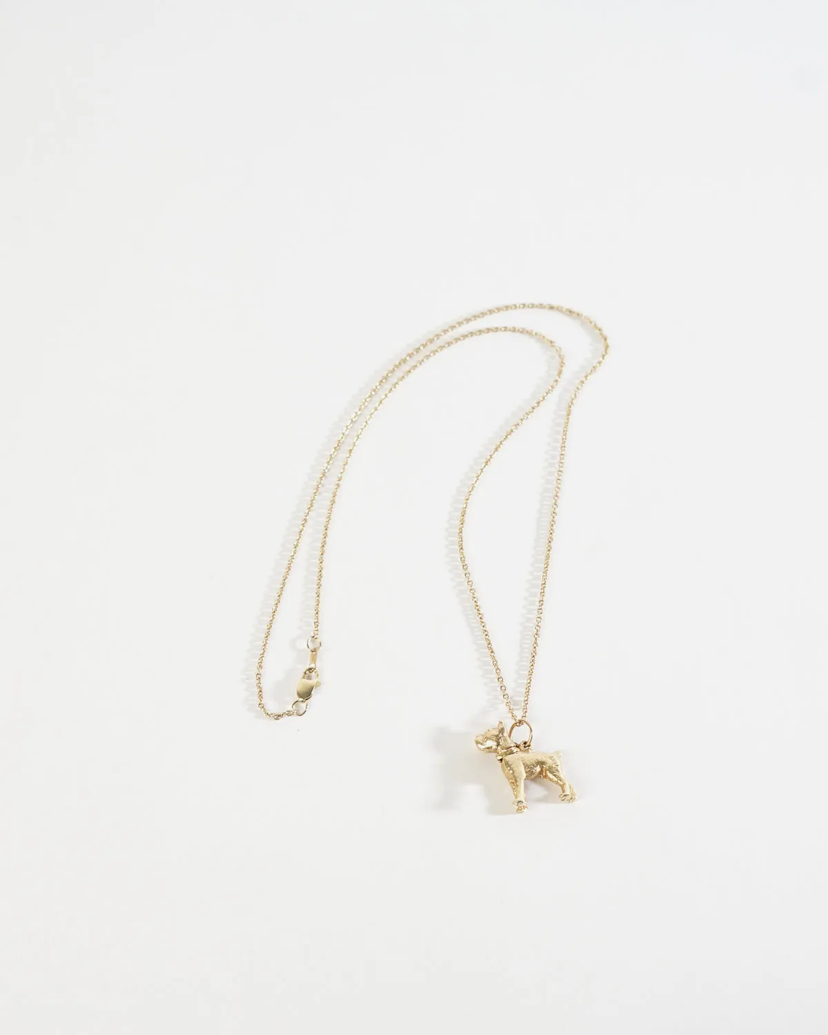 14k Gold Chain Necklace w/ Dog Charm