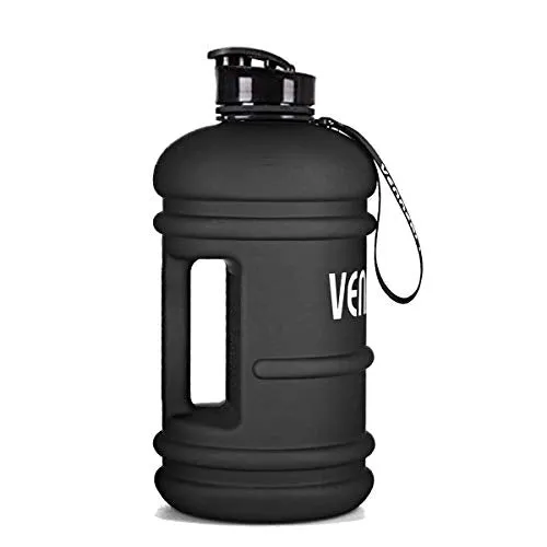 2.2L Water Bottle, Extra Strong Leakproof BPA Free 2.2 Litre Large Water Jug Half Gallon Hydrate Sturdy Ideal for Adults Men Family Sport Gym Fitness Outdoor Cycling Bodybuilding 73oz (Black)