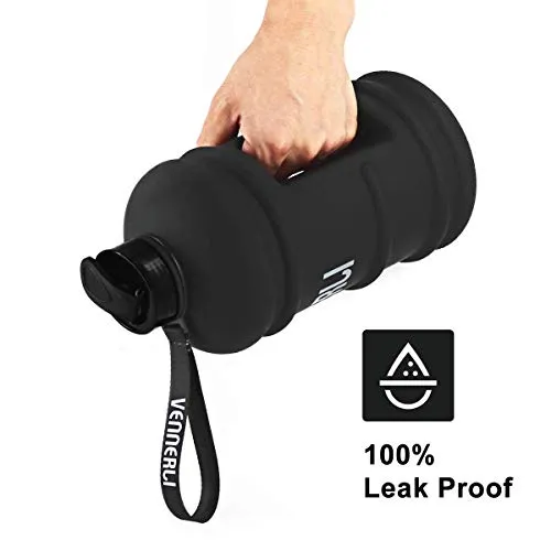 2.2L Water Bottle, Extra Strong Leakproof BPA Free 2.2 Litre Large Water Jug Half Gallon Hydrate Sturdy Ideal for Adults Men Family Sport Gym Fitness Outdoor Cycling Bodybuilding 73oz (Black)