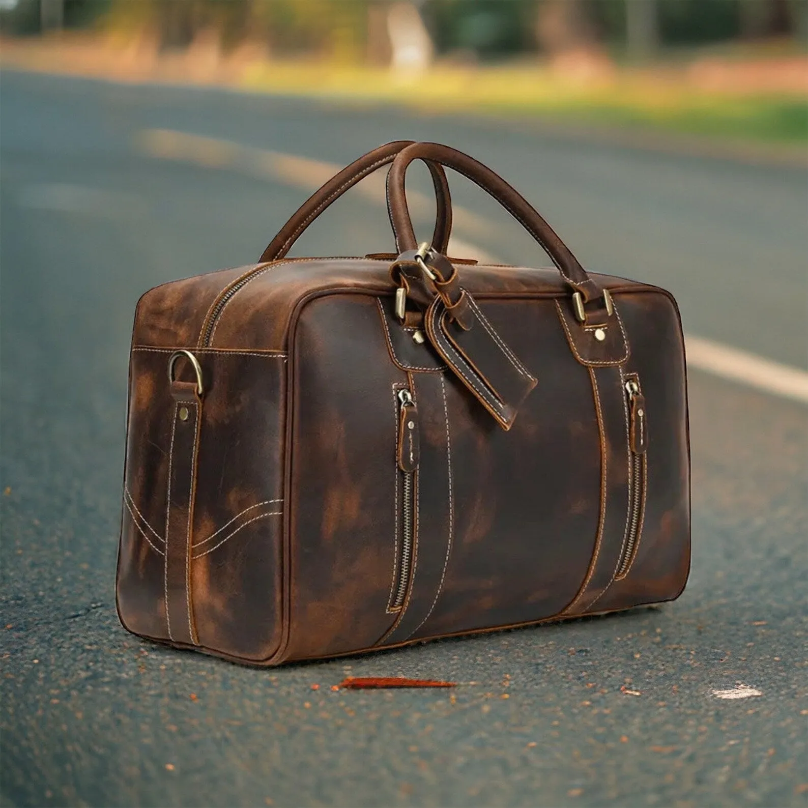 best cowhide leather duffle bag