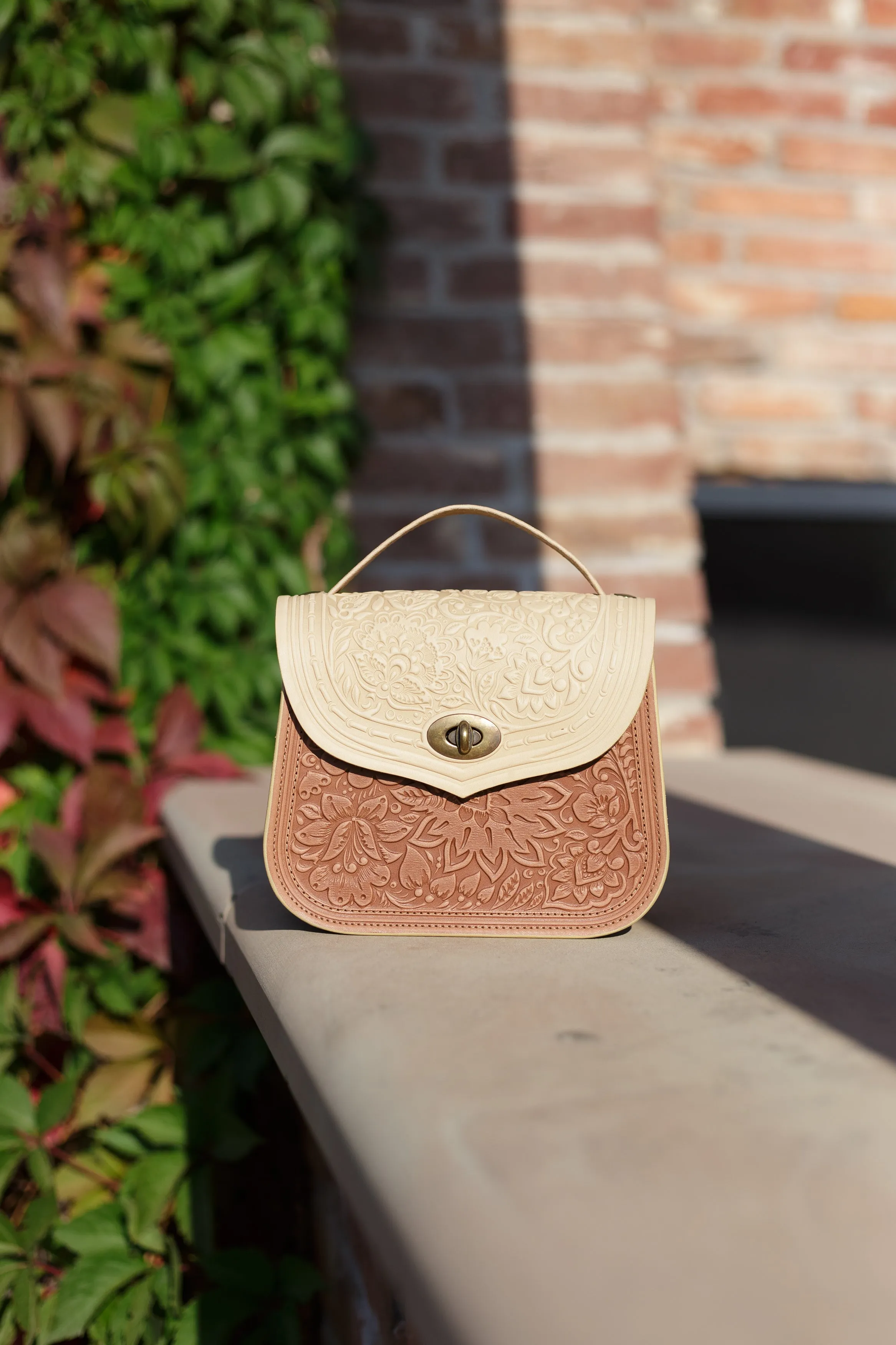 Brown women's backpack bag