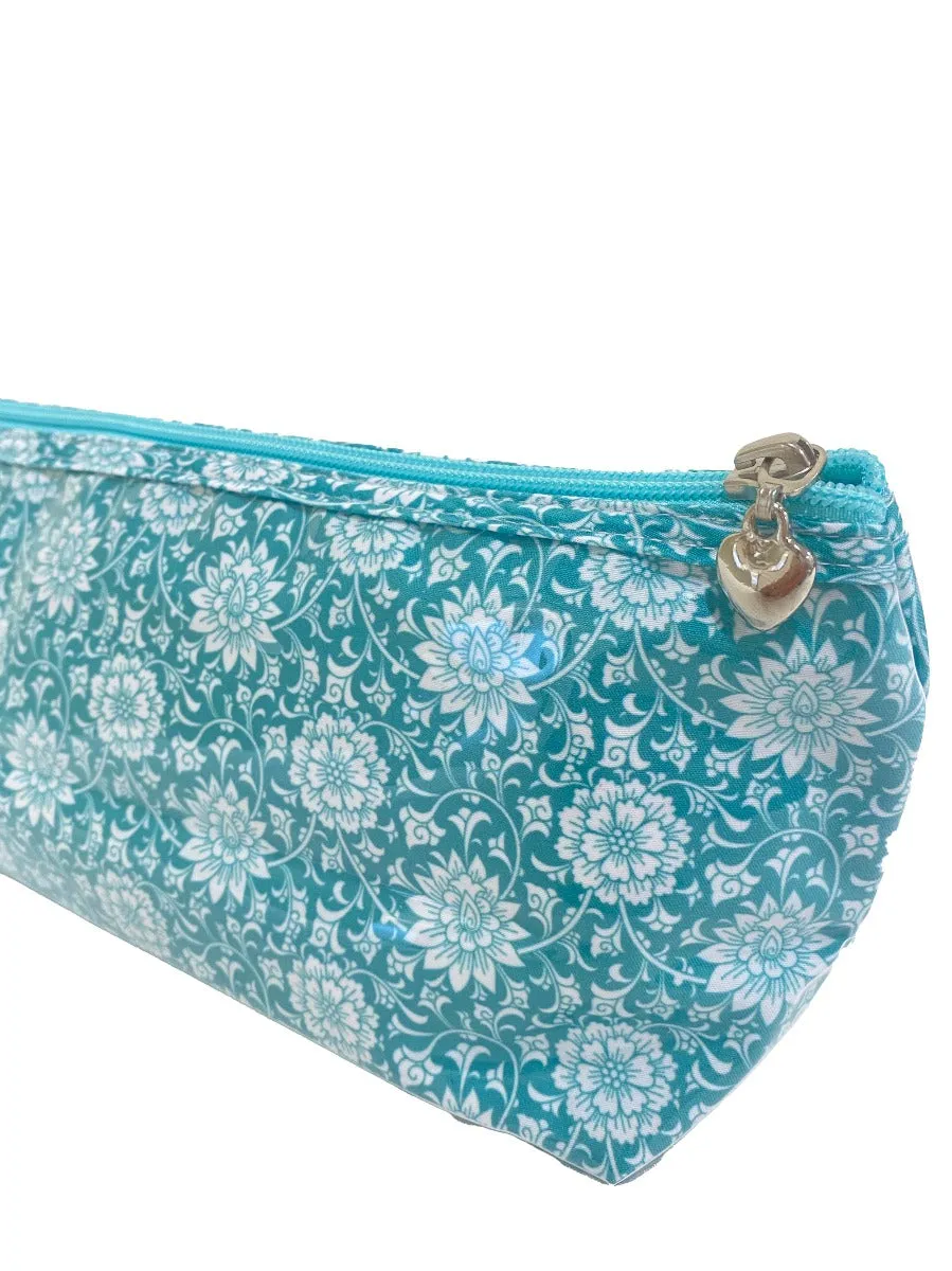 Brush Bag (Long), Gerbera (Aqua)