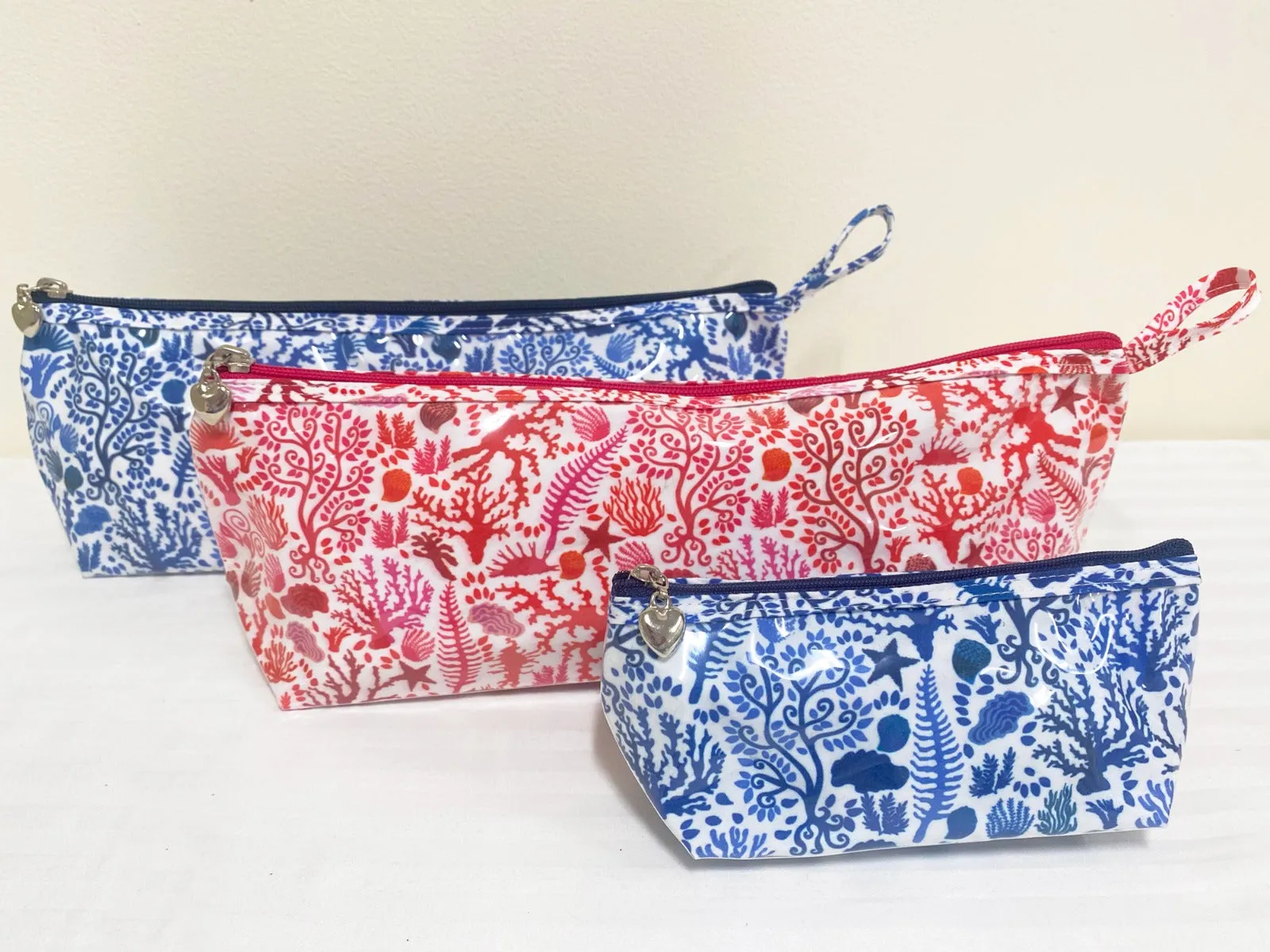 Brush Bag (Long), Seashells (Blue)