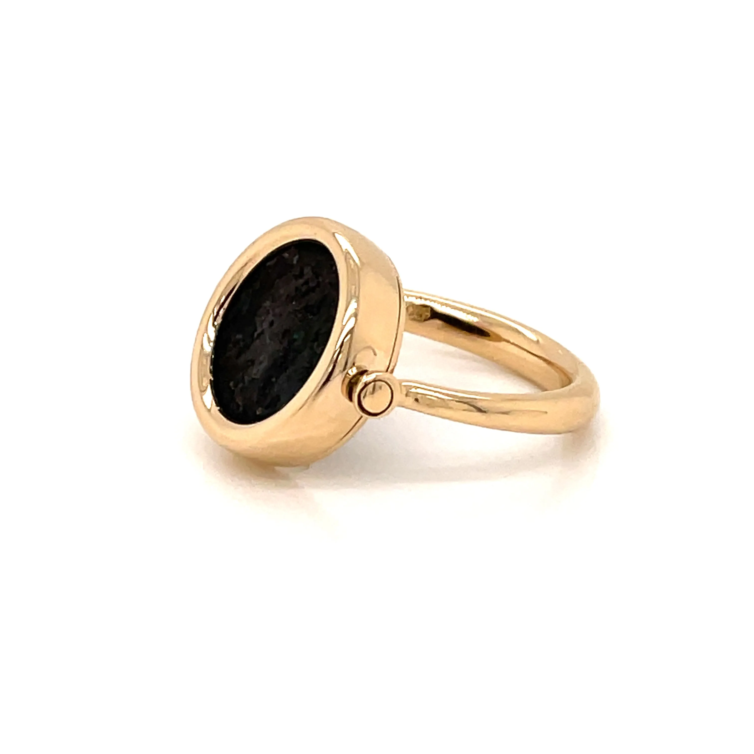 Bulgari Monete Ancient Coin Gold Flip Ring