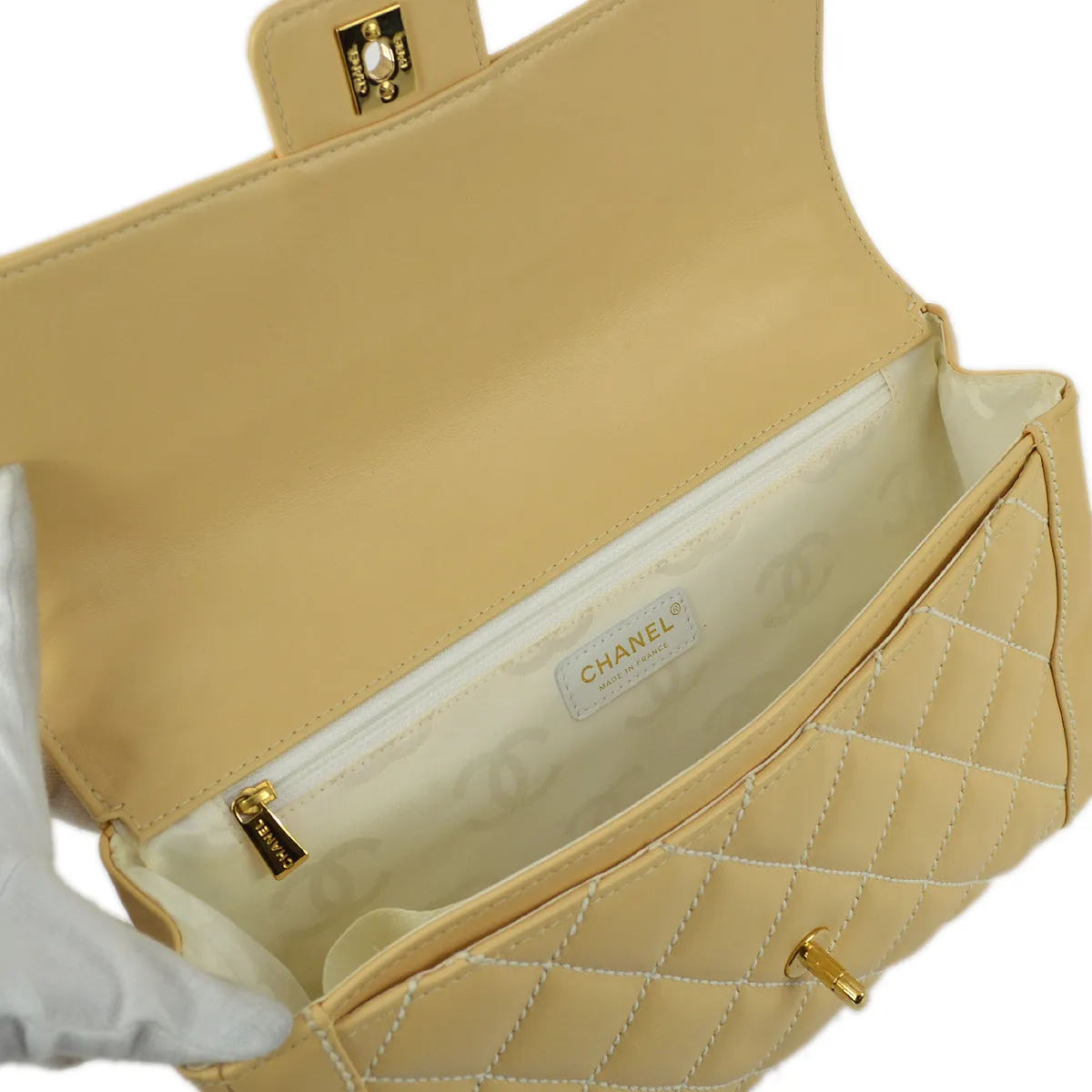 Chanel 2005-2006 Beige Calfskin Wild Stitch Handbag