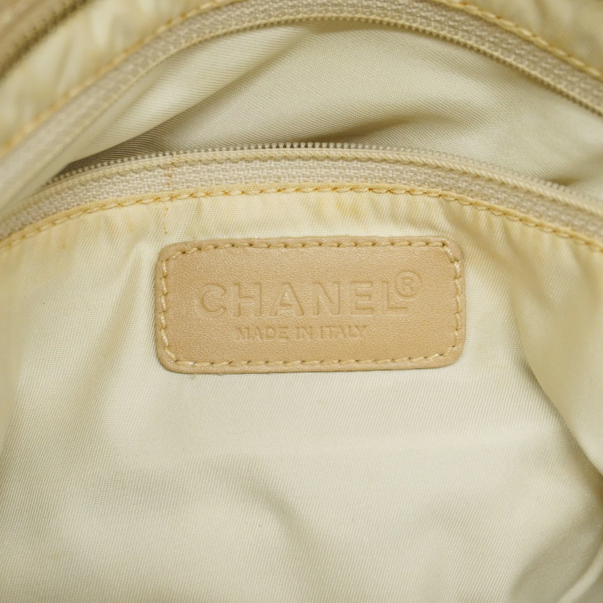CHANEL   New Travel Line Women's Nylon Tote Bag Beige
