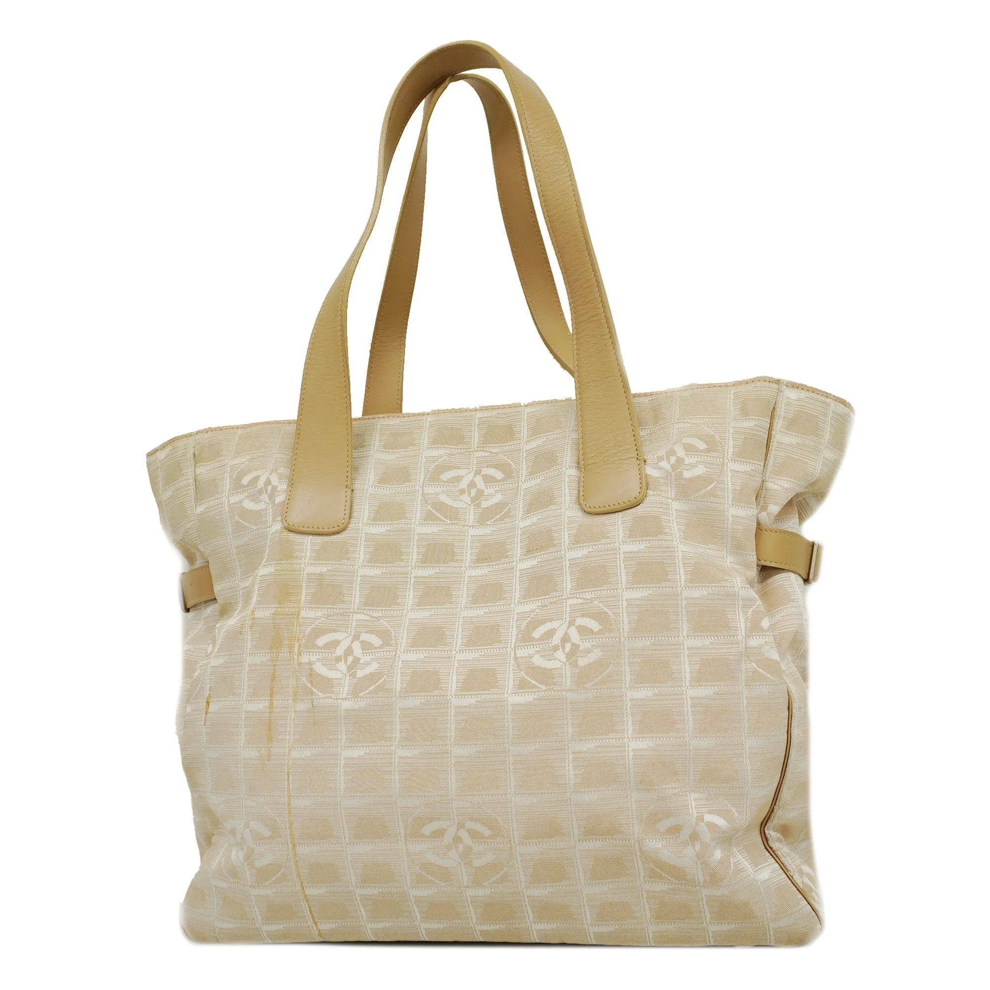 CHANEL   New Travel Line Women's Nylon Tote Bag Beige