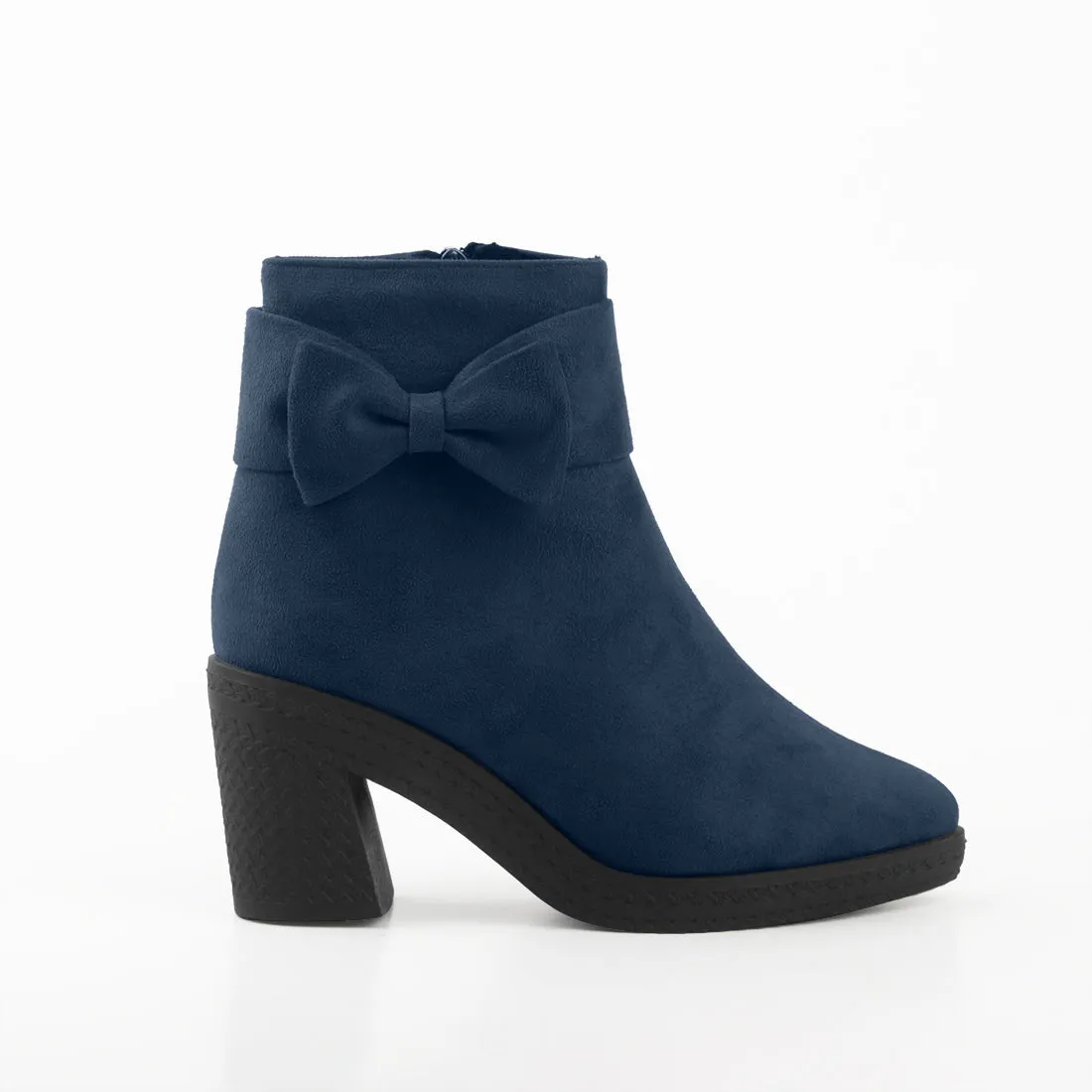 Chic Bow Booties DBlue