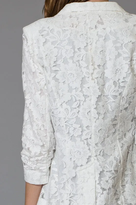 Chic Lace Overlay Blazer