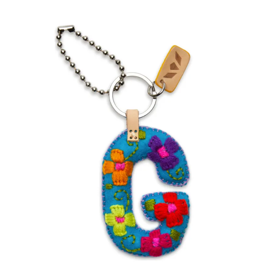 Consuela Blue Felt "G" Charm