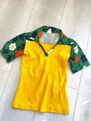 Daisy Color Block Vintage Top