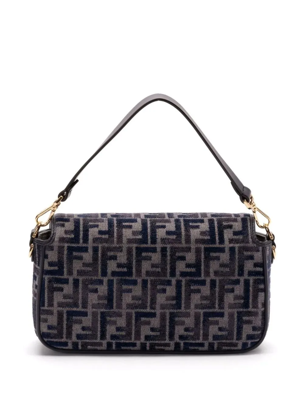 FF DARK BLUE CHENILLE BAGUETTE BAG