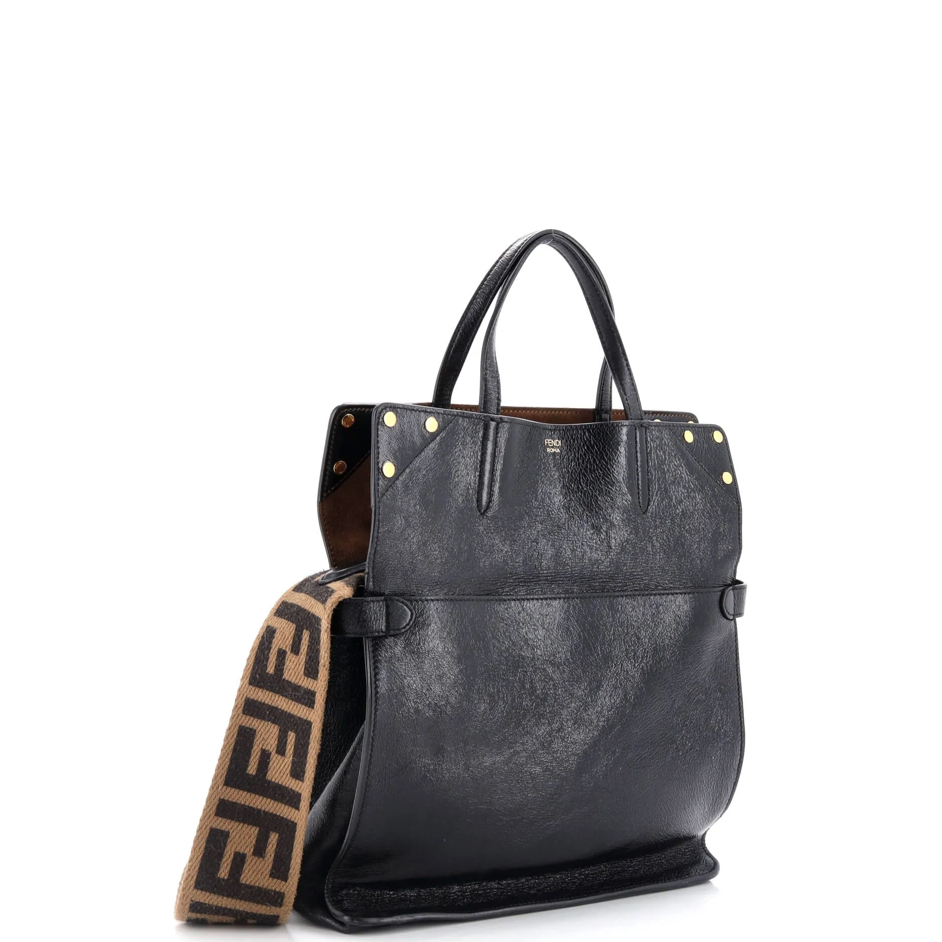 Flip Tote Leather with Suede Small