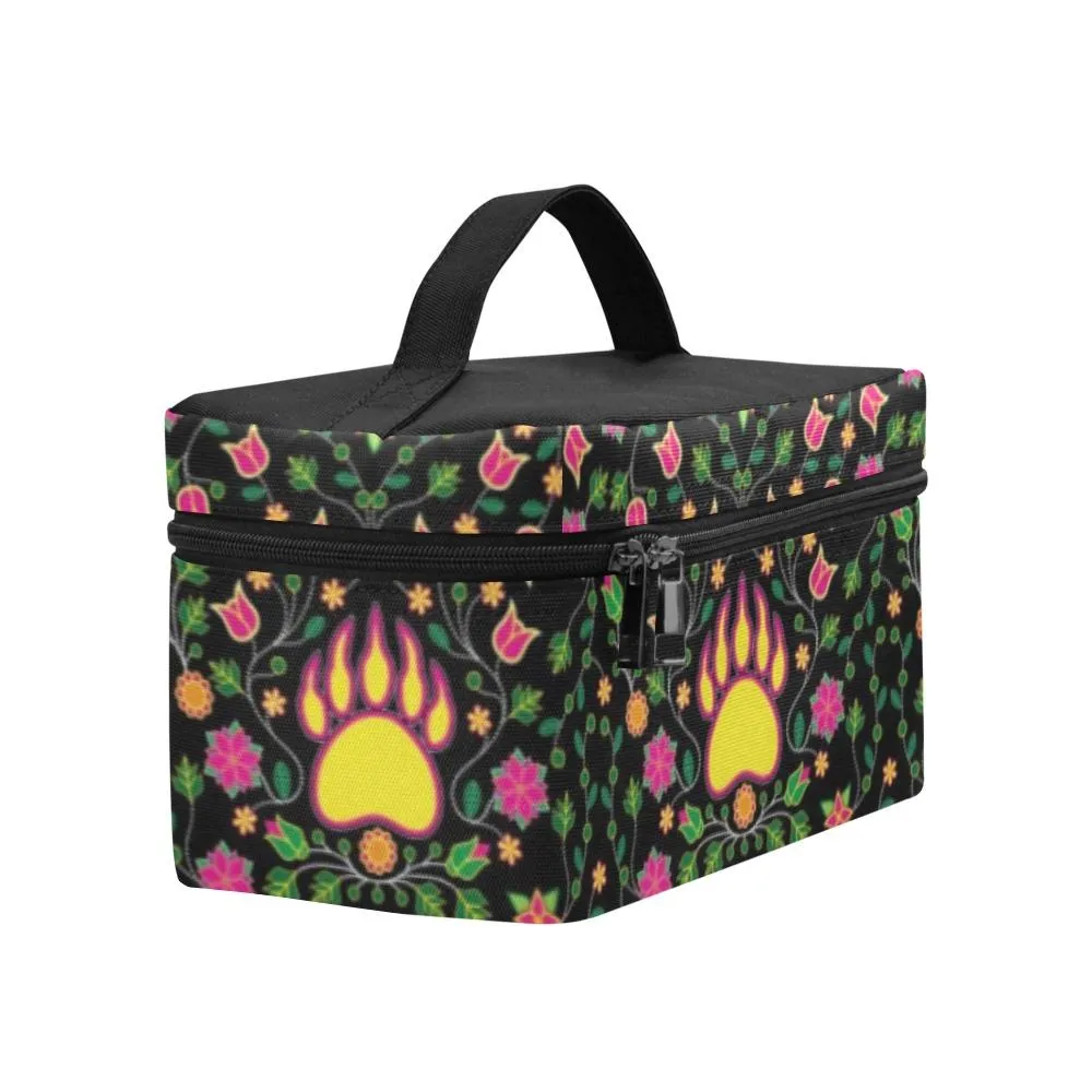 Floral Bearpaw Pink and Yellow Cosmetic Bag/Large
