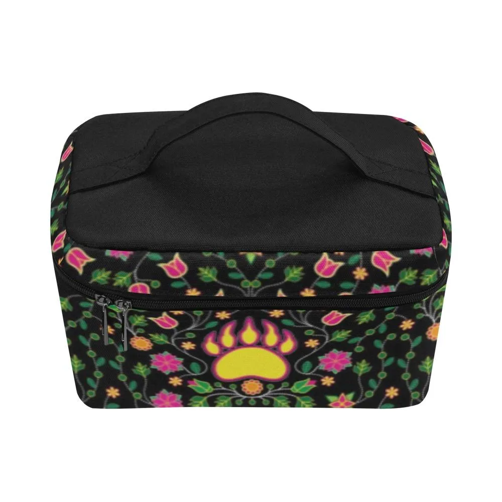 Floral Bearpaw Pink and Yellow Cosmetic Bag/Large