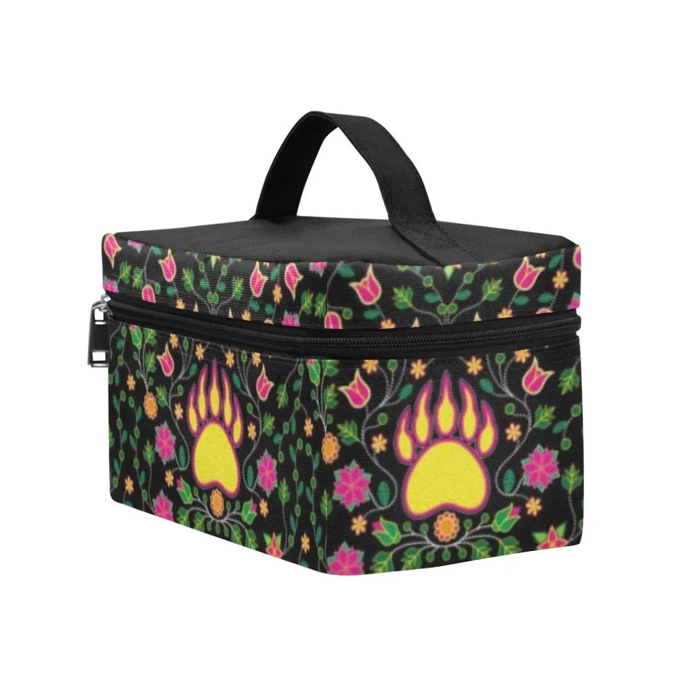 Floral Bearpaw Pink and Yellow Cosmetic Bag/Large