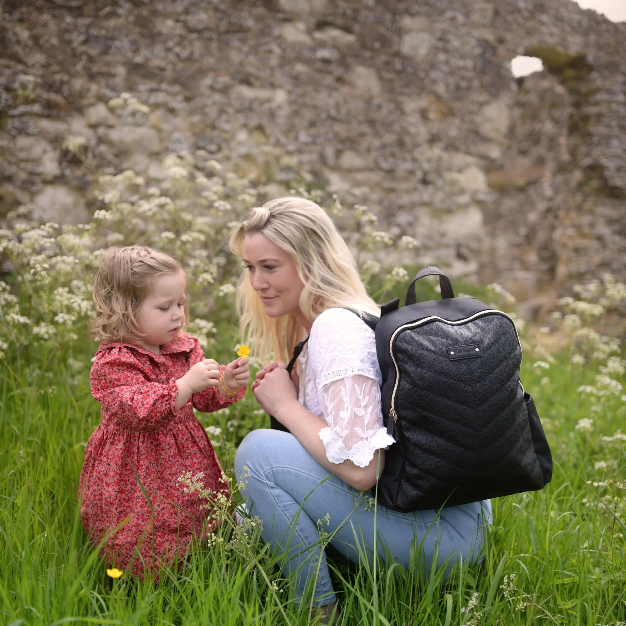 Gabby Backpack Nappy Bag with Vegan Faux Leather - Black