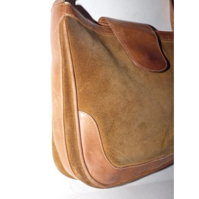 Gucci Vintage Designer Purses Brown Suede Hobo Bag