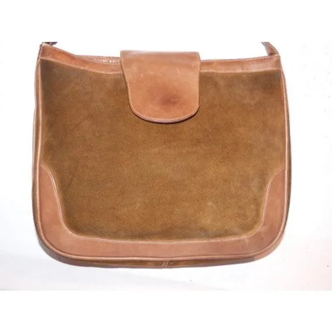 Gucci Vintage Designer Purses Brown Suede Hobo Bag