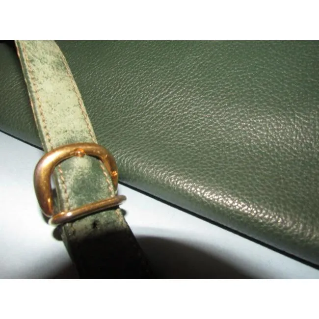 Gucci Vintage Forest Green Leather Hobo Bag