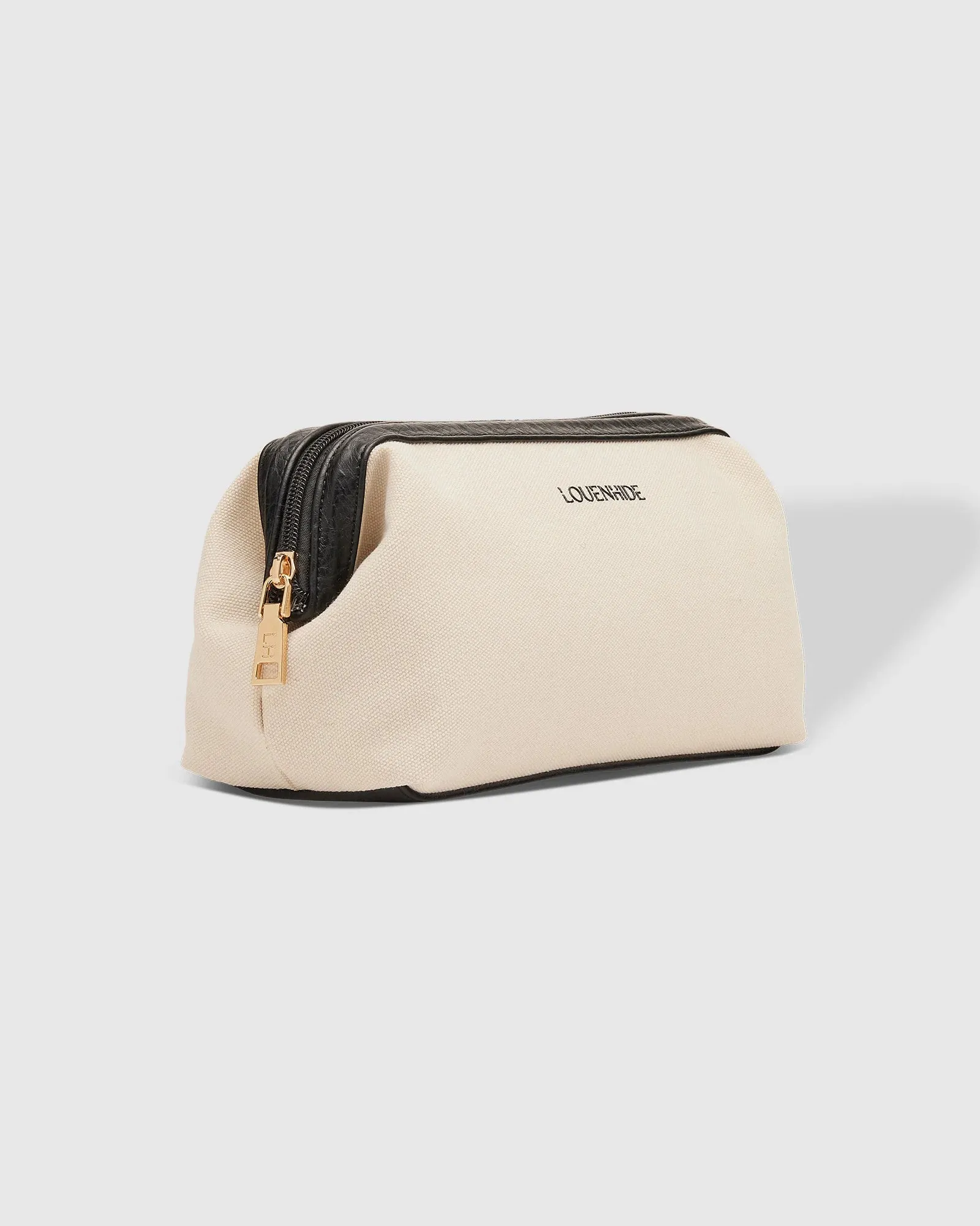 Hansel Makeup Bag in Cream Black