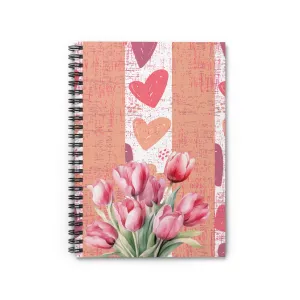 Harmony of Hearts and Tulips: Spiral Notebook for Love-Infused Reflections and Creative Expression