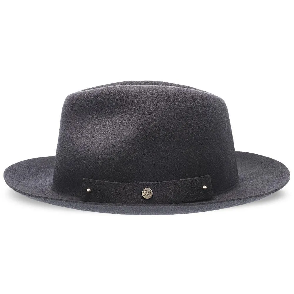 Journey - Walrus Hats Navy Wool Felt Fedora Crushable Hat - H7009