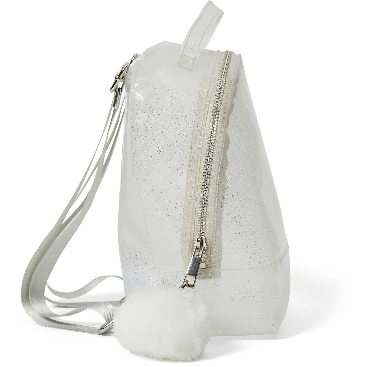 K-D Girls Clear Glitter Backpack - Clear