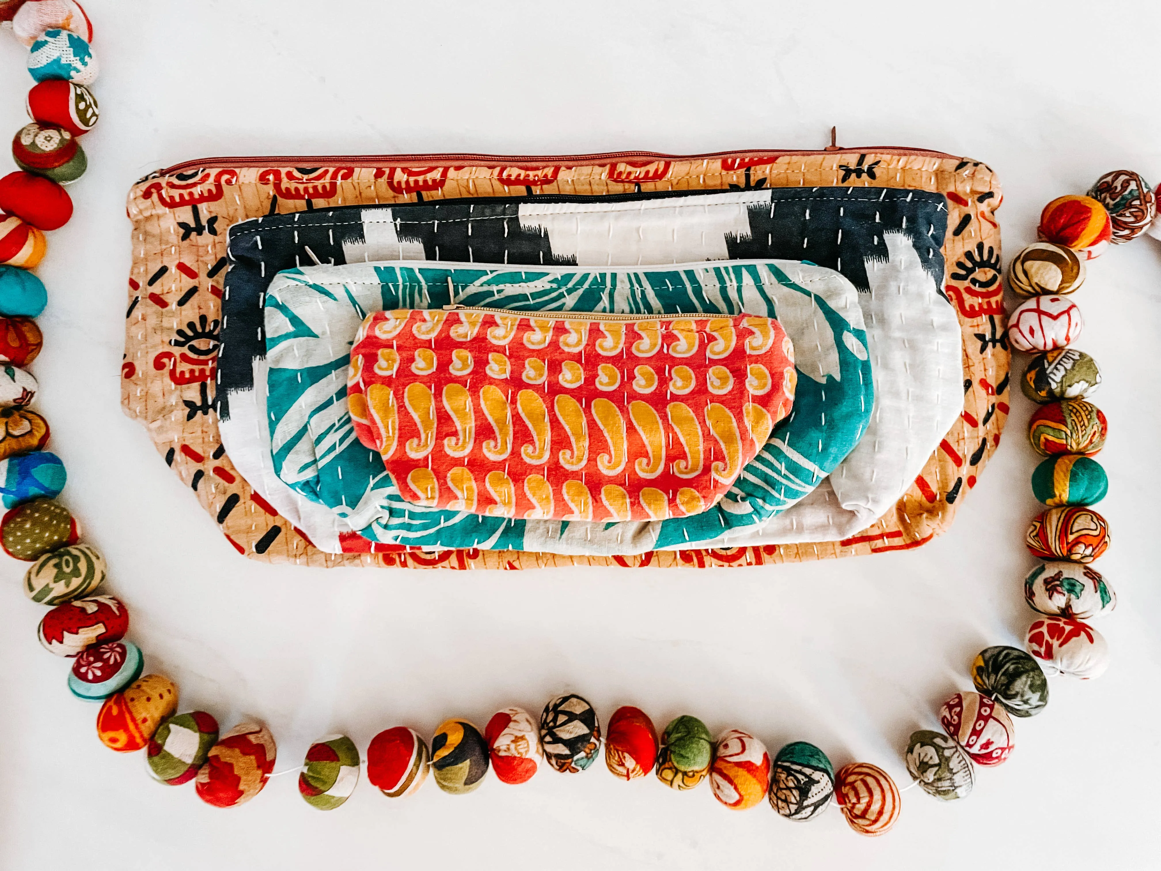 Kantha Cosmetic Bag - Large