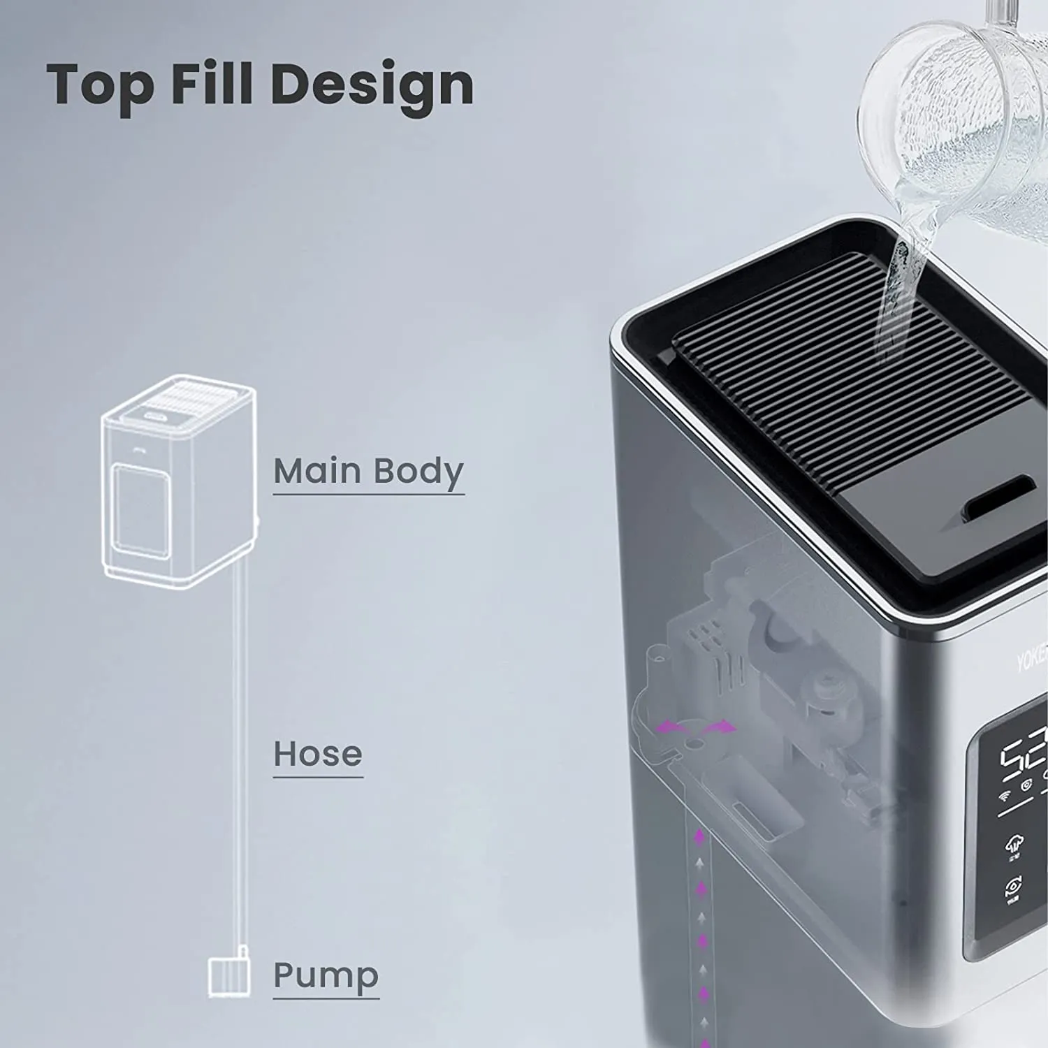 Large Floor Humidifiers for Bedroom Large Room, Cool Mist Humidifiers