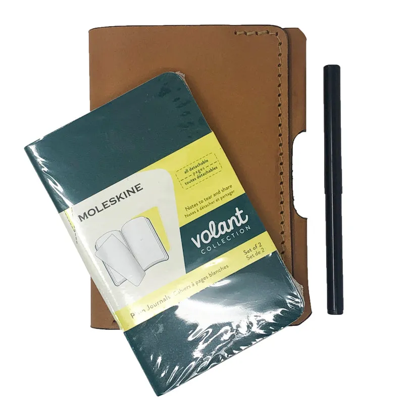 Leather Wallet Notebook Combo with Pen