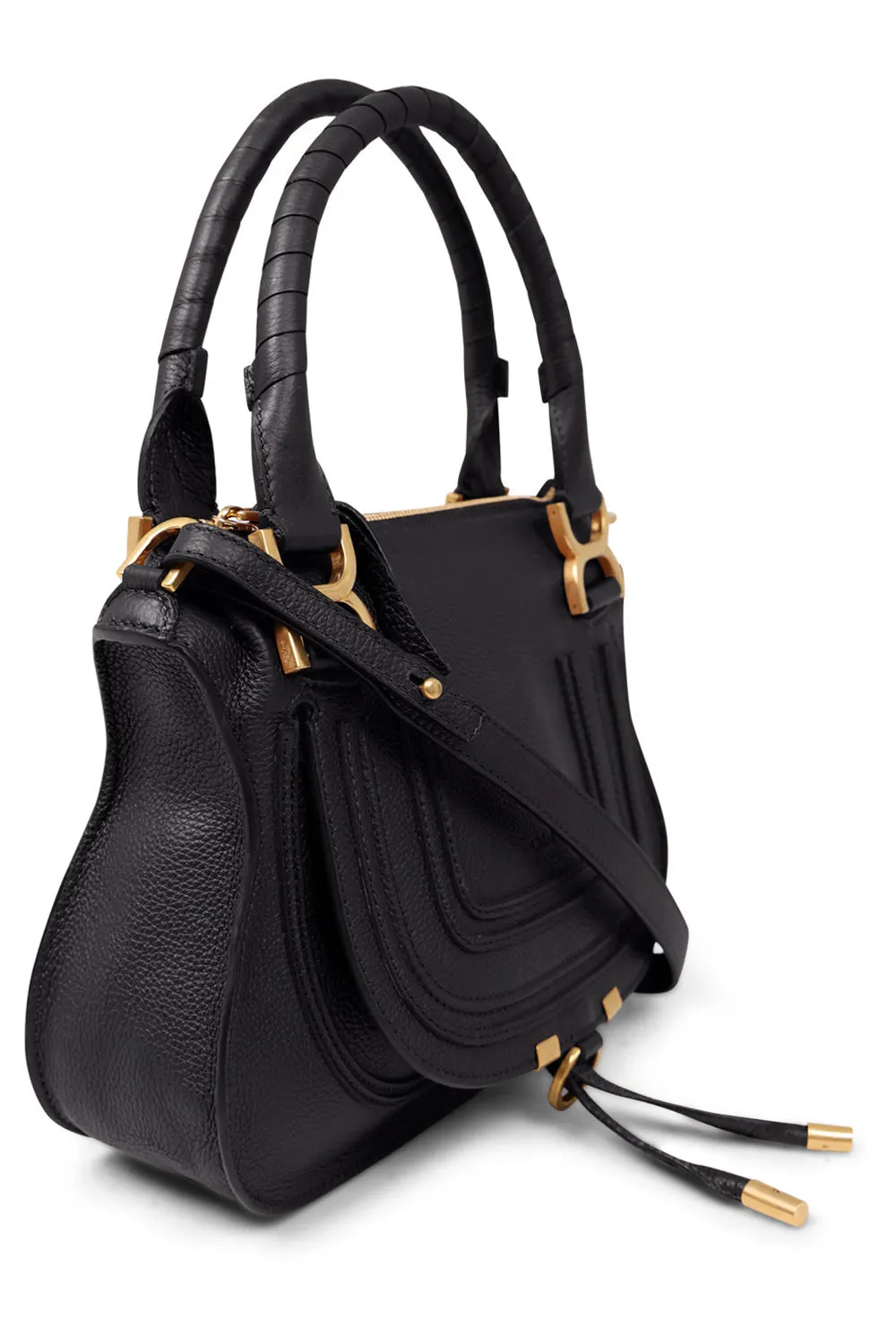 MARCIE SMALL DOUBLE CARRY BAG | BLACK