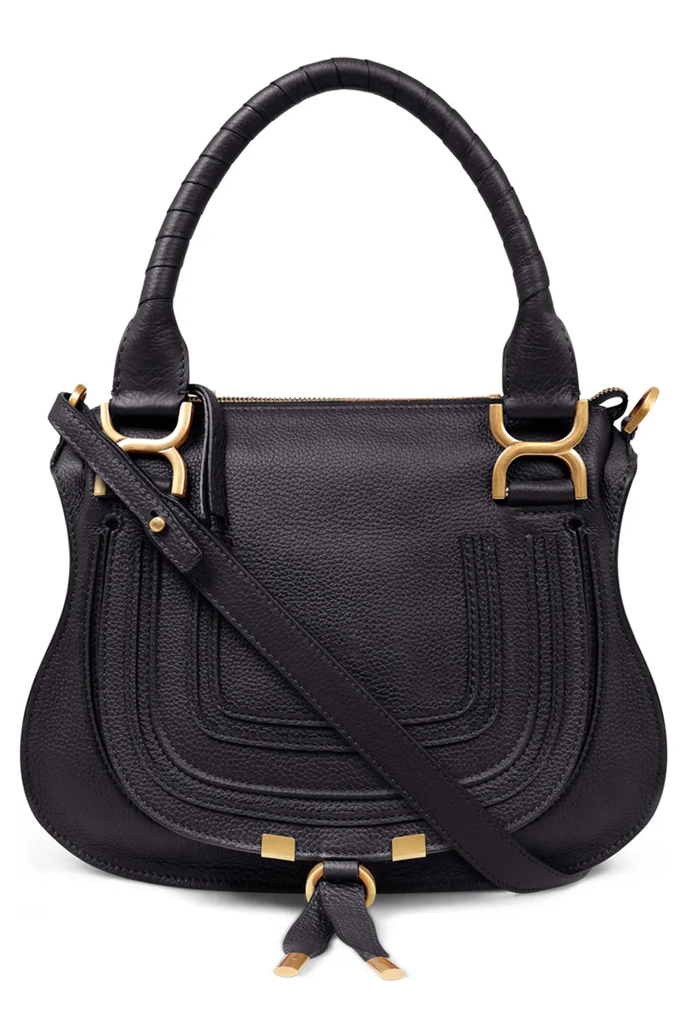 MARCIE SMALL DOUBLE CARRY BAG | BLACK