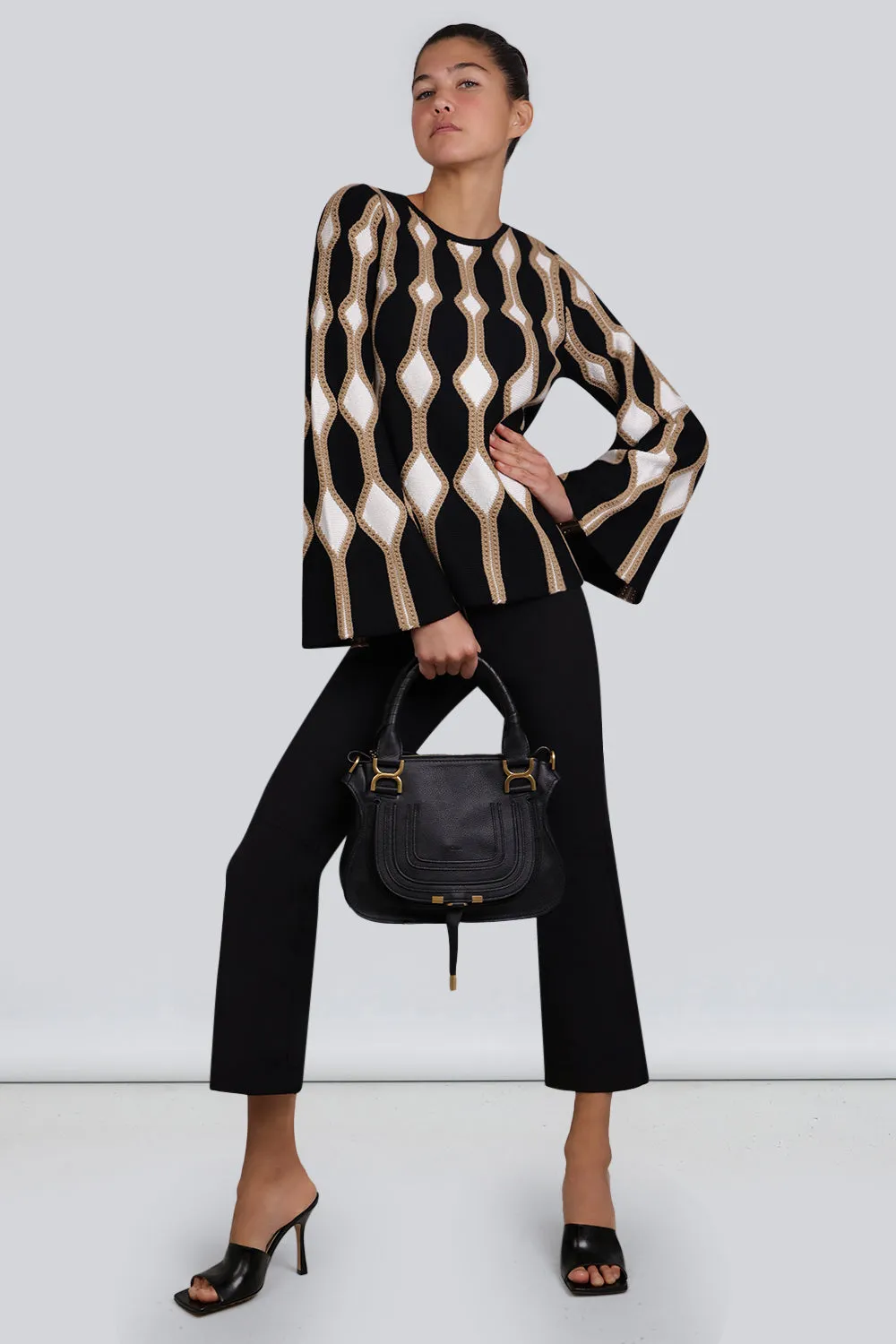 MARCIE SMALL DOUBLE CARRY BAG | BLACK