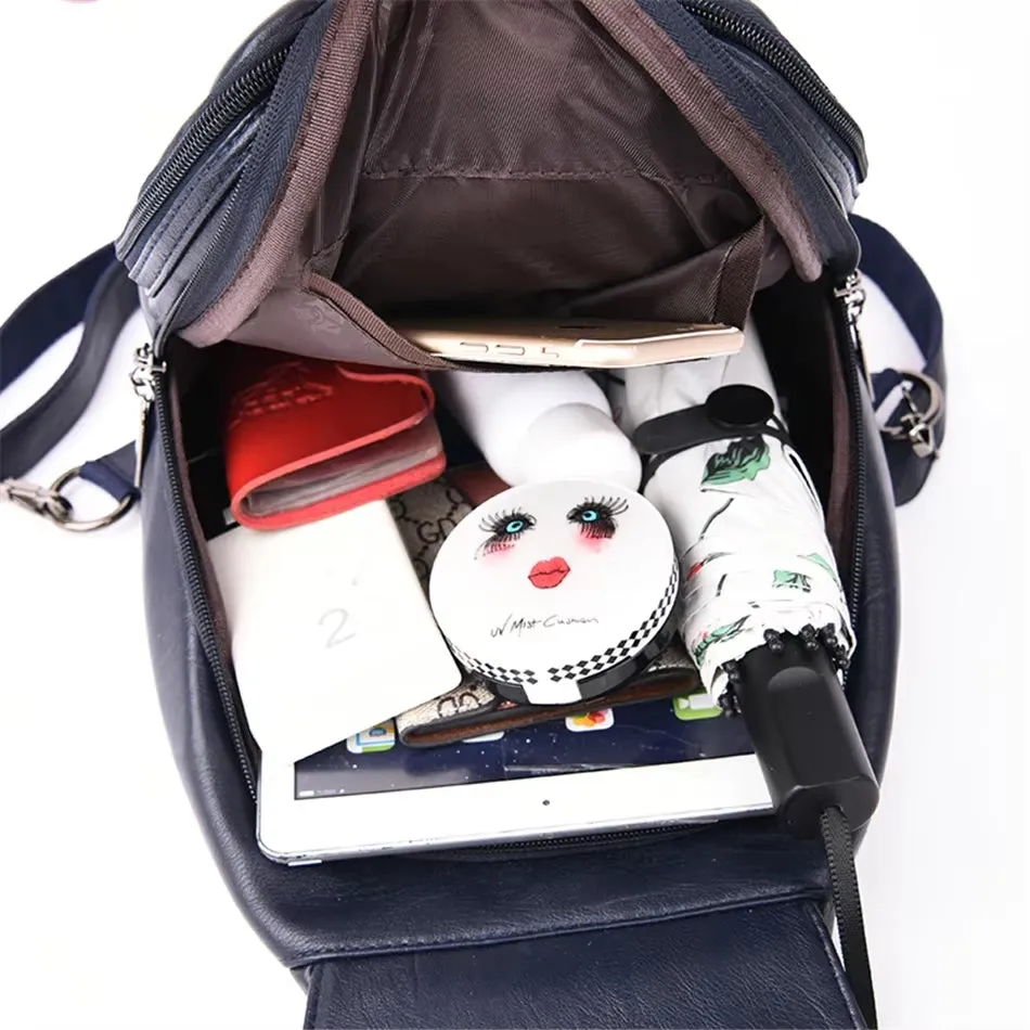 New Arrived Women Anti Theft Backpack Quality Leather School Shoulder Multifunction Backpack