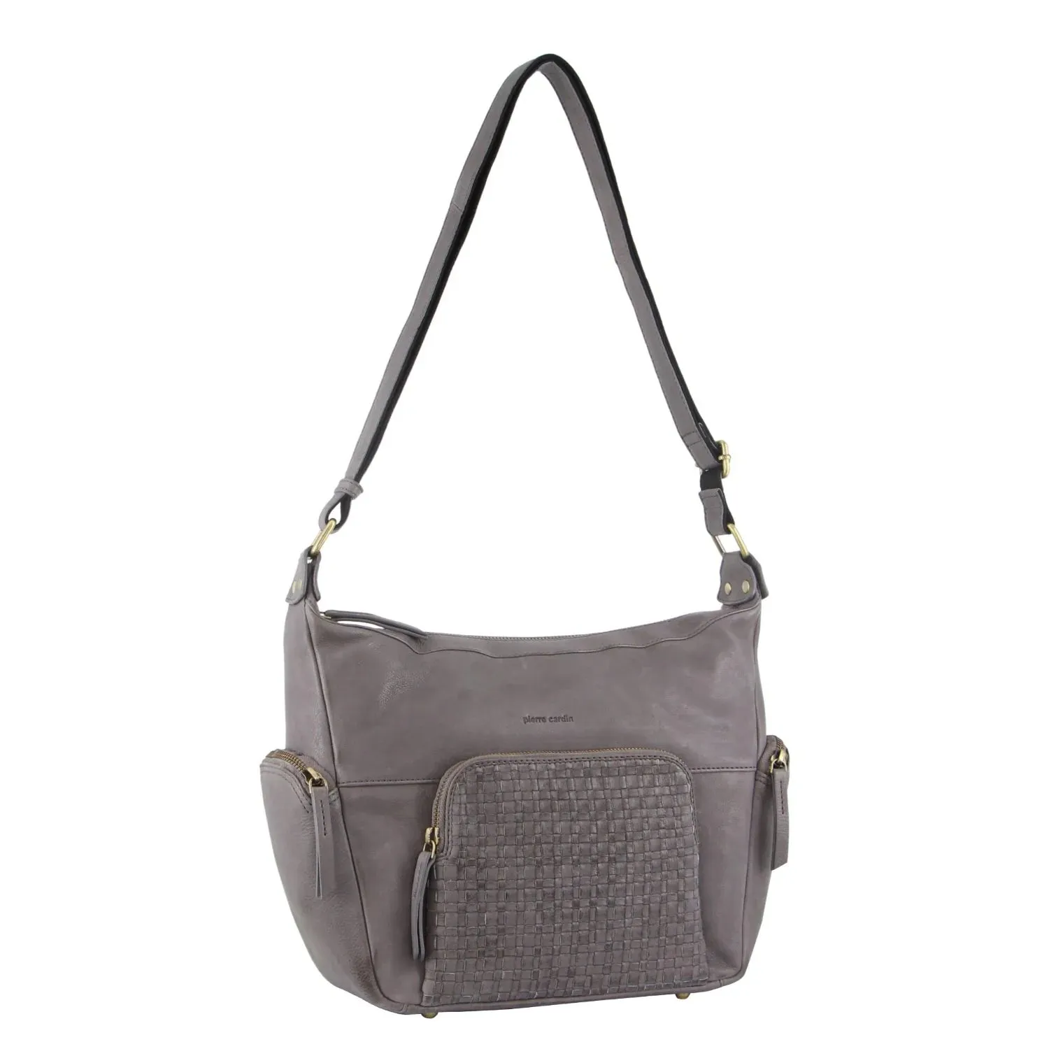 Pierre Cardin Woven Embossed Leather Handbag - Teal