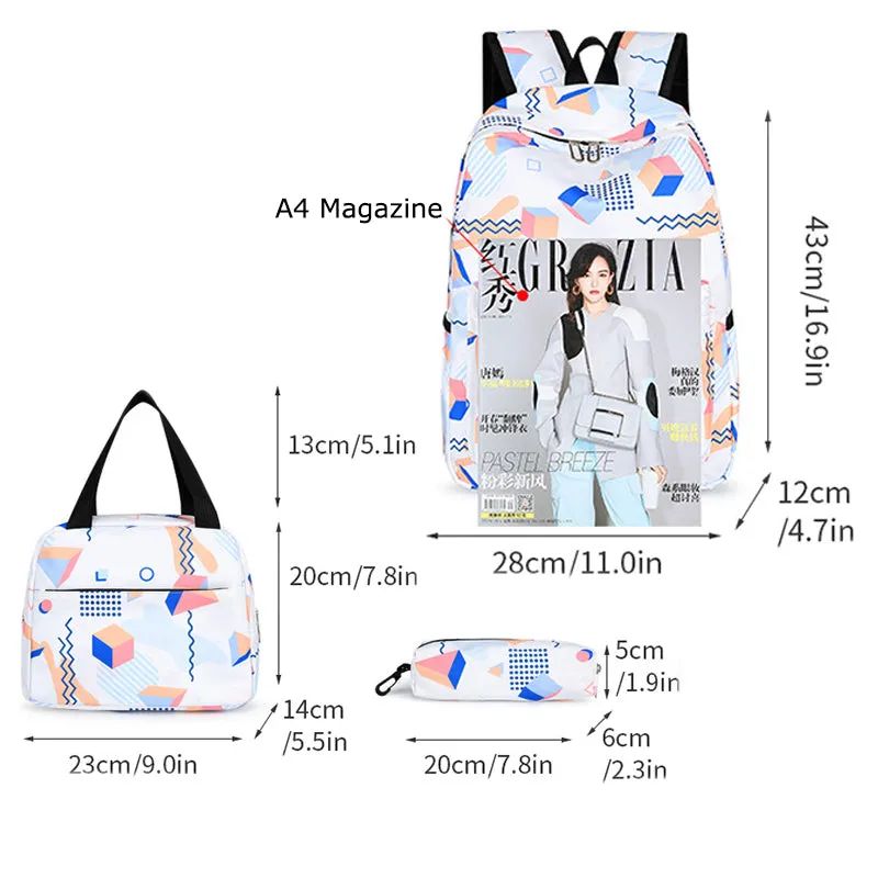 Printed Backpack For School Kids Matching Backpack And Lunch Box Sets