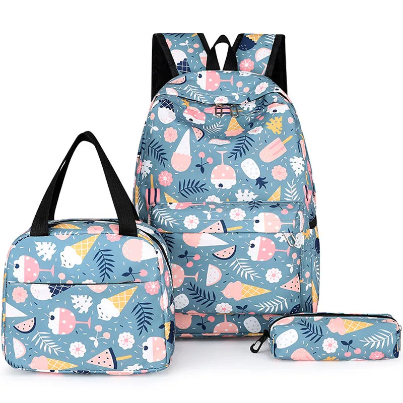 Printed Backpack For School Kids Matching Backpack And Lunch Box Sets