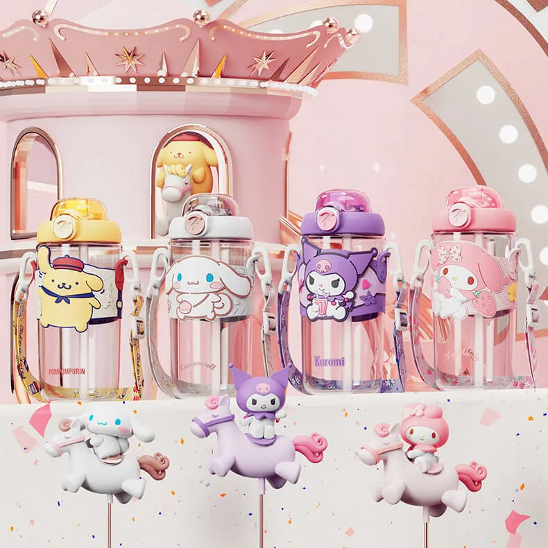 Sanrio Colorful Series Tritan Straw Water Bottle 650ml