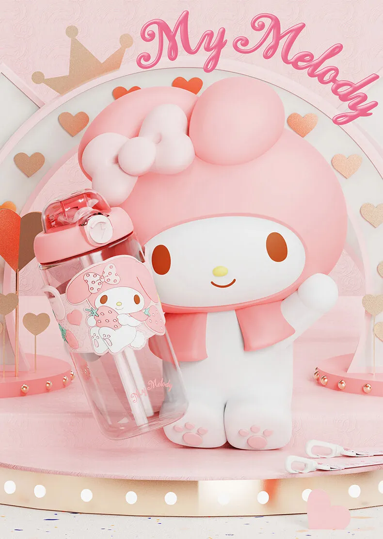 Sanrio Colorful Series Tritan Straw Water Bottle 650ml