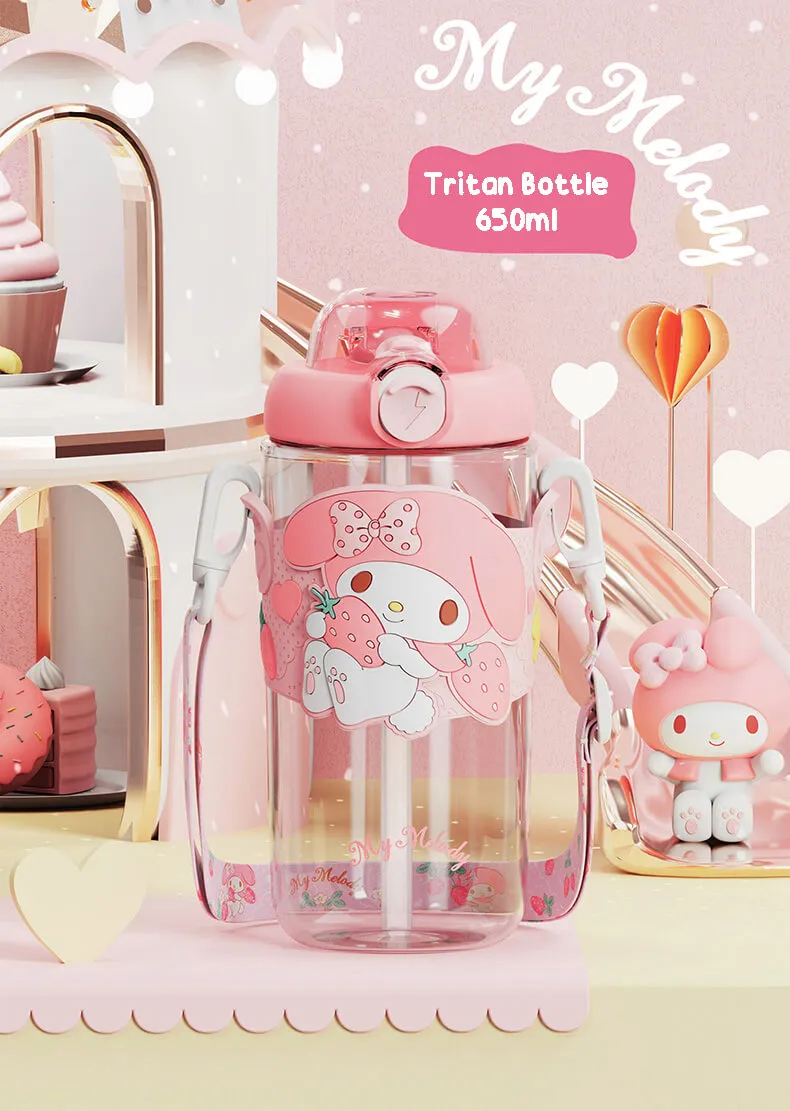 Sanrio Colorful Series Tritan Straw Water Bottle 650ml