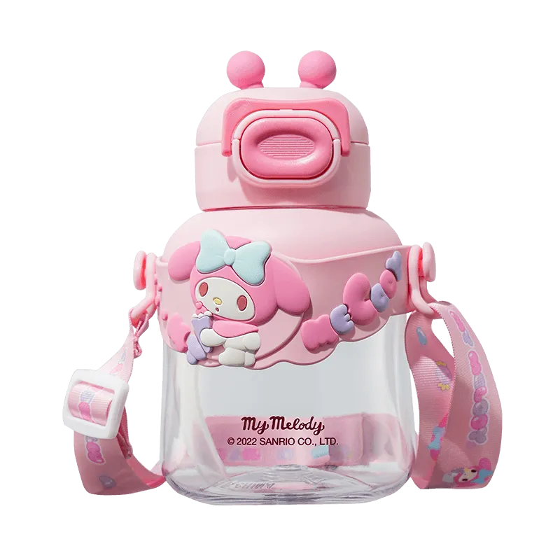 Sanrio Happy Paradise Series Straw Water Bottle 600ml