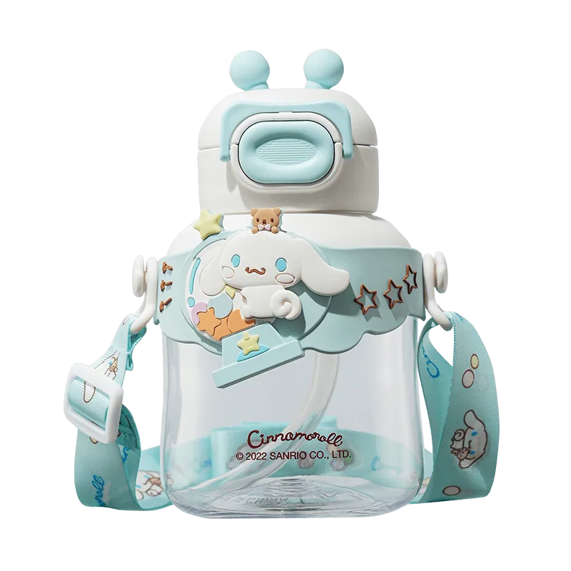 Sanrio Happy Paradise Series Straw Water Bottle 600ml