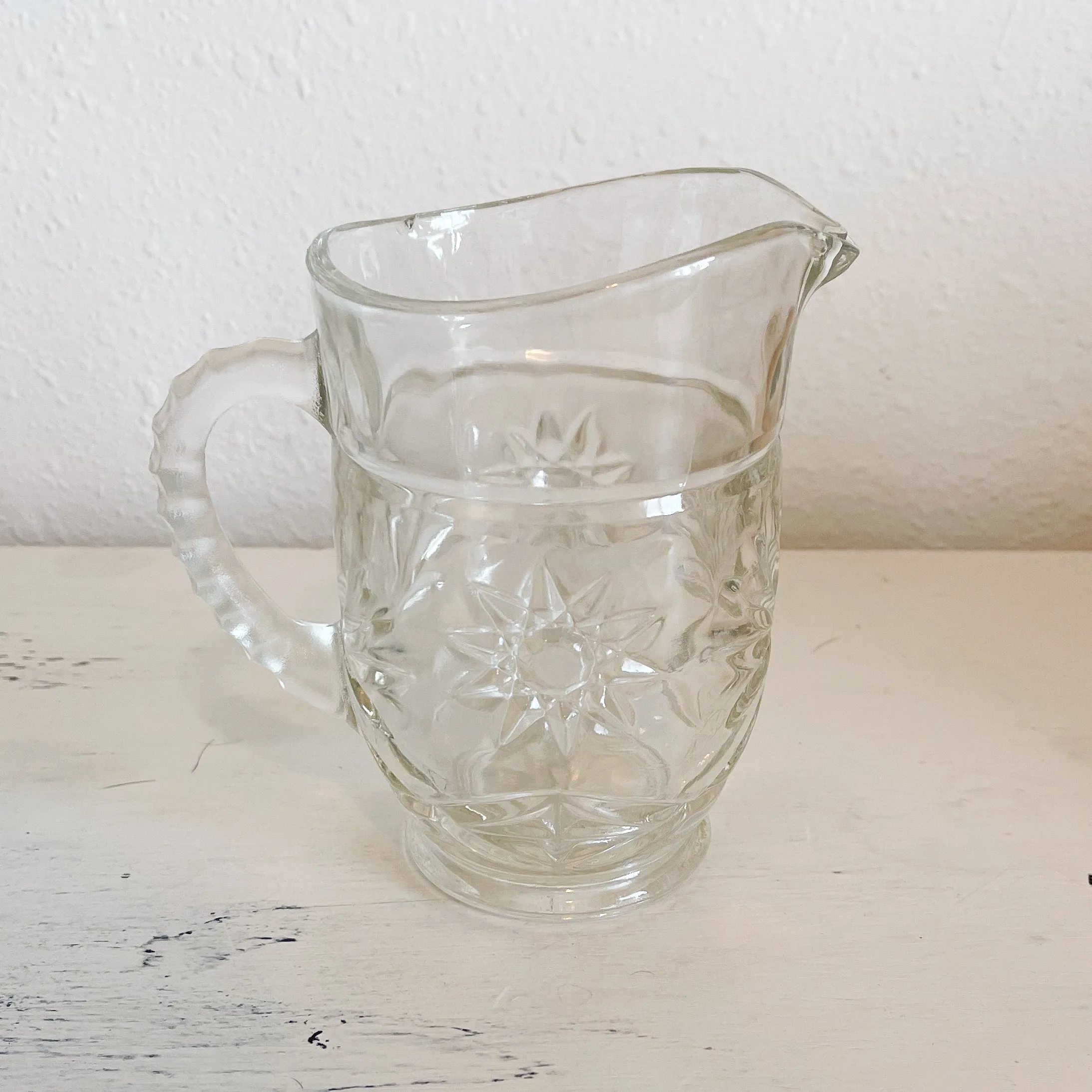 Star of David Glass Pitcher - Anchor Hocking