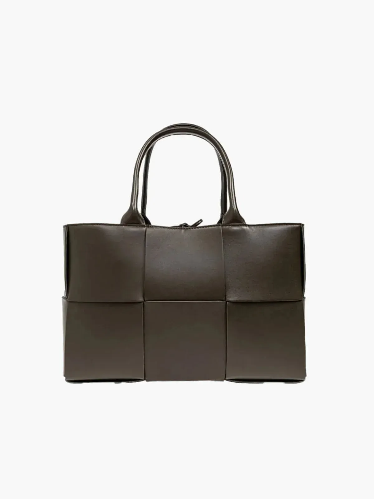 Textured Leather Tote Bag with Reinforced Stitching