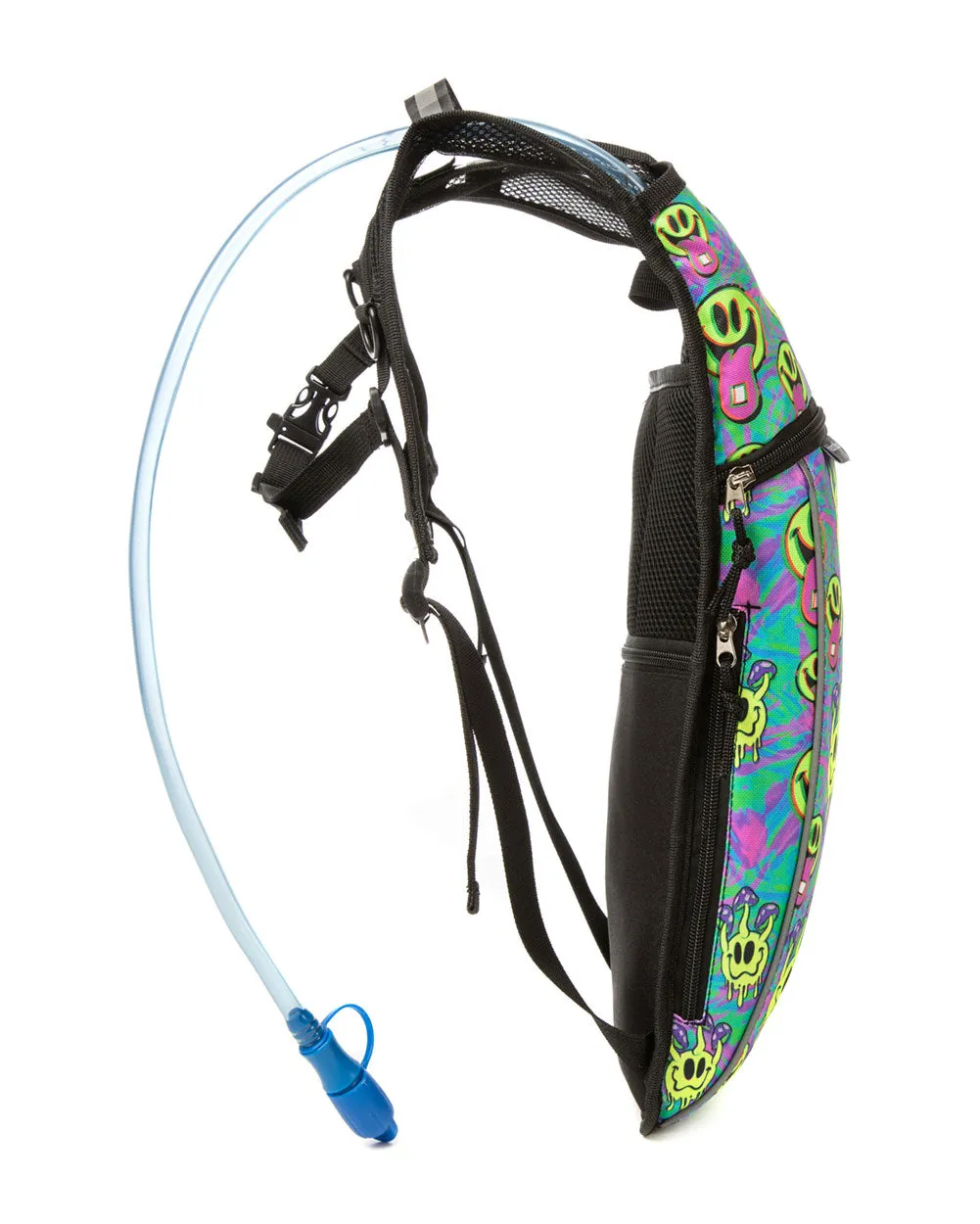Tripp Out UV Reactive Hydration Pack with Back Pocket for Anti-Theft