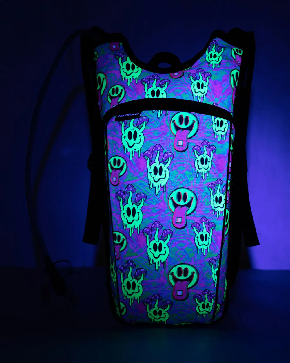 Tripp Out UV Reactive Hydration Pack with Back Pocket for Anti-Theft
