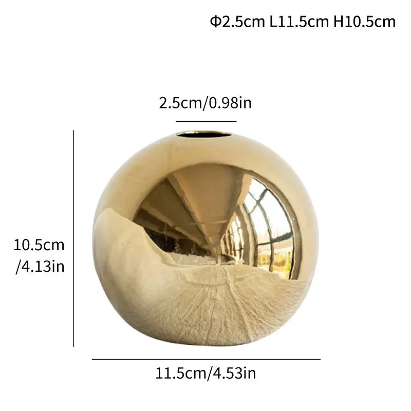 Vase boule doré en céramique Déco très chic ! (3 tailles)