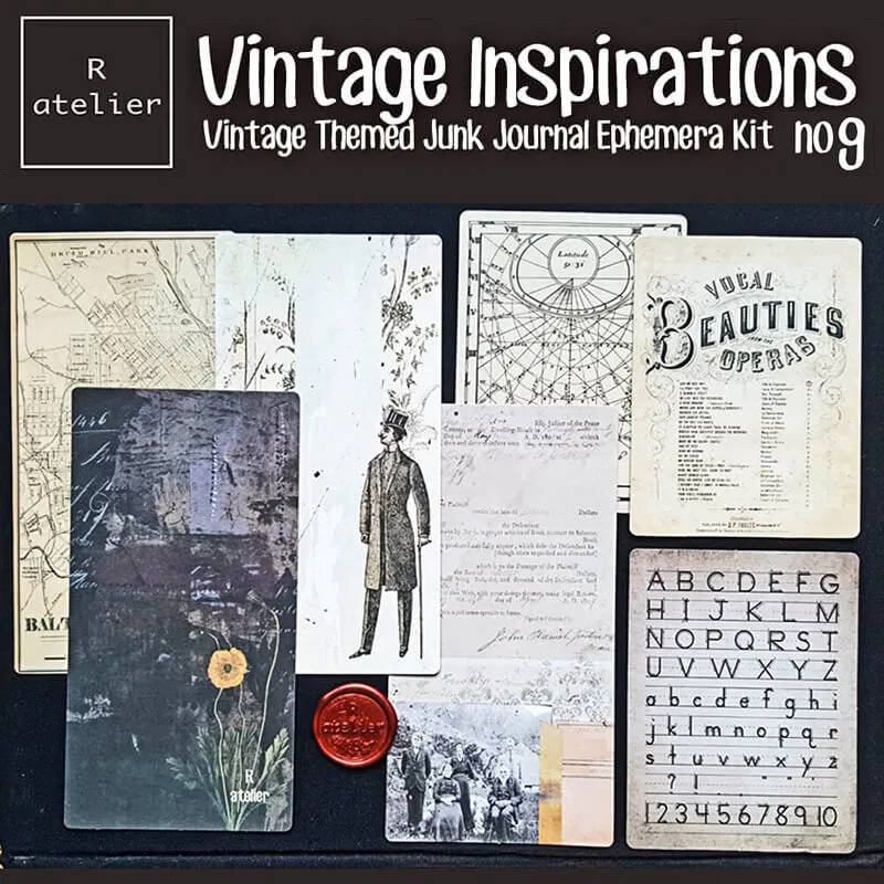 Vintage Inspirations Scrapbooking Paper Ephemera Kit (9)